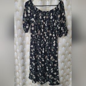 Floral Black Dress